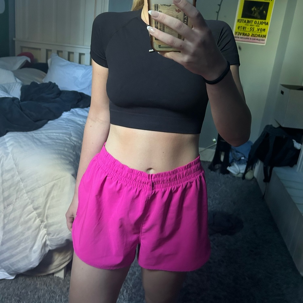 All in Motion Pink Athletic Shorts—Built in Liner and Adjustable Waist—Size L